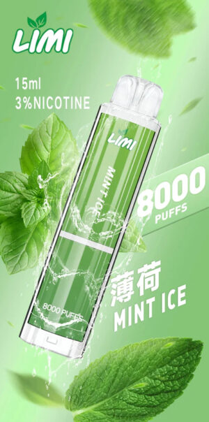 Alternative view of LIMI 8000 puffs 拋棄式電子煙 發光LED 15ML大煙油 3%尼古丁 冰感水果系列 台灣現貨